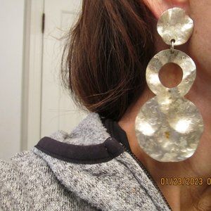 Artisan Handcrafted Hammered Silver Earrings